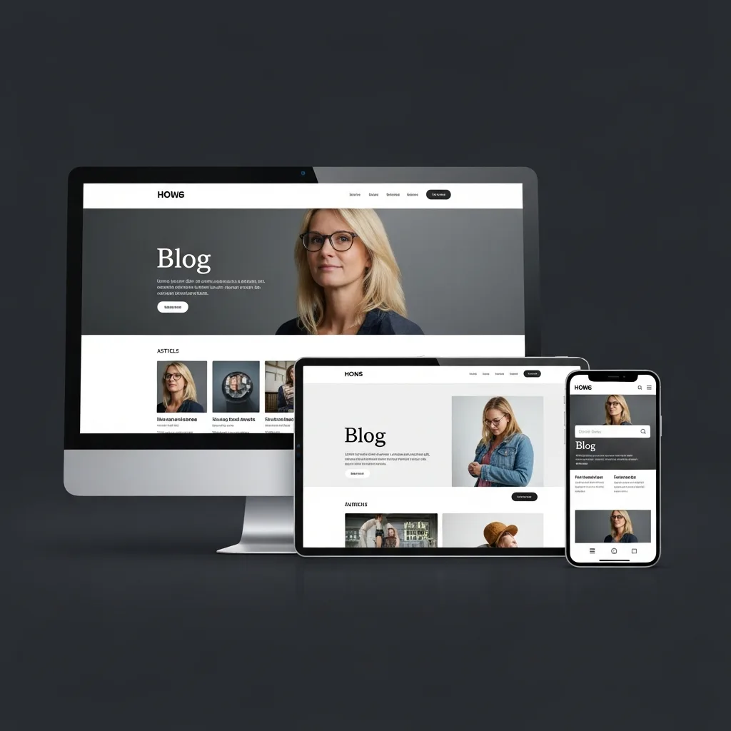 Responsive business website displayed on desktop and mobile devices