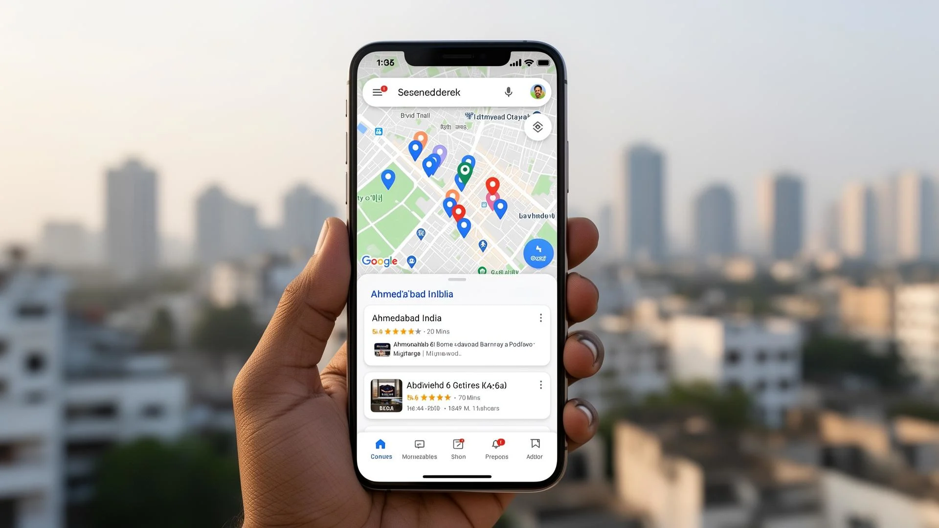 Google Maps local business listings in Ahmedabad search results