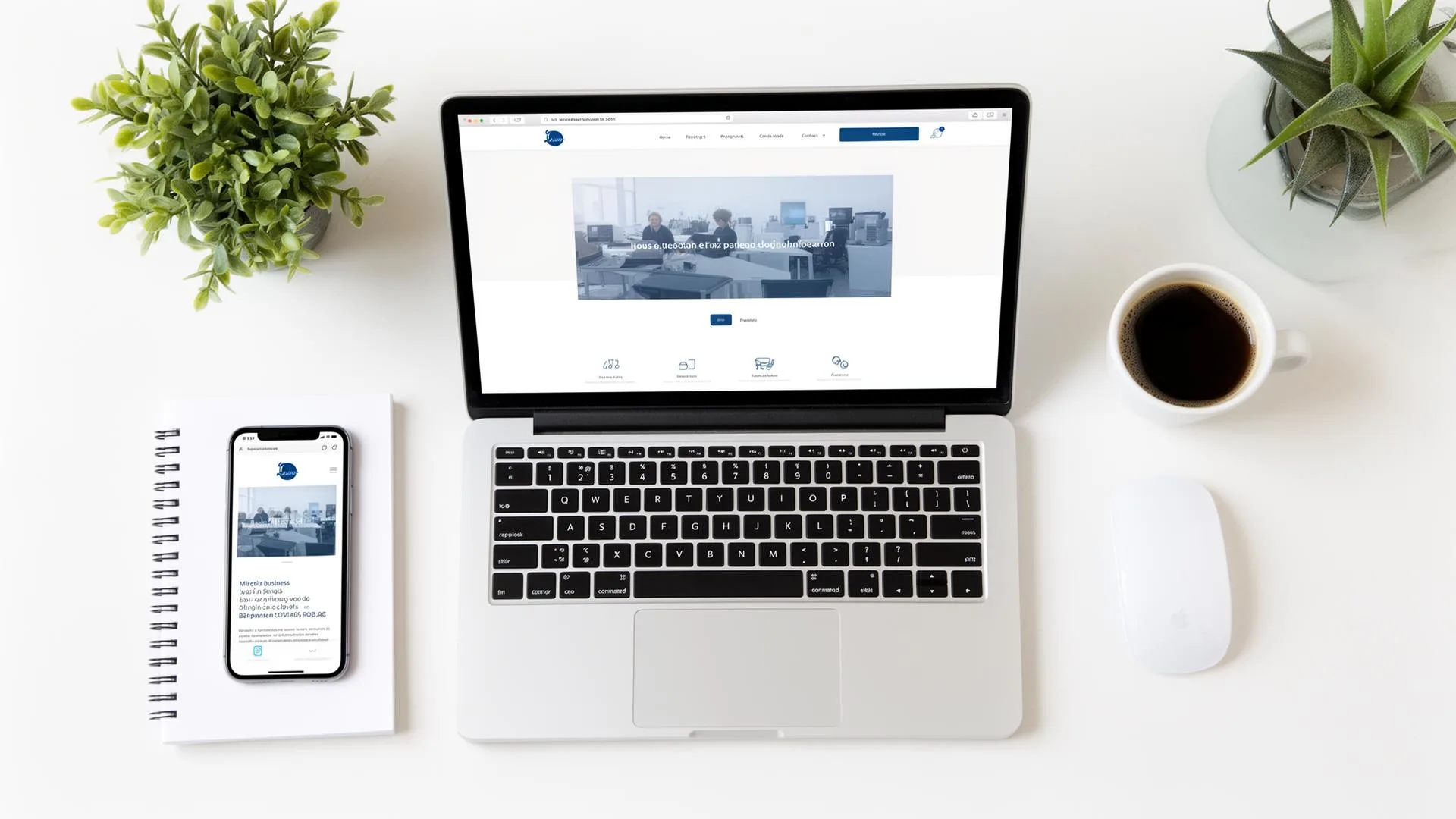 Professional business website displayed on desktop and mobile devices