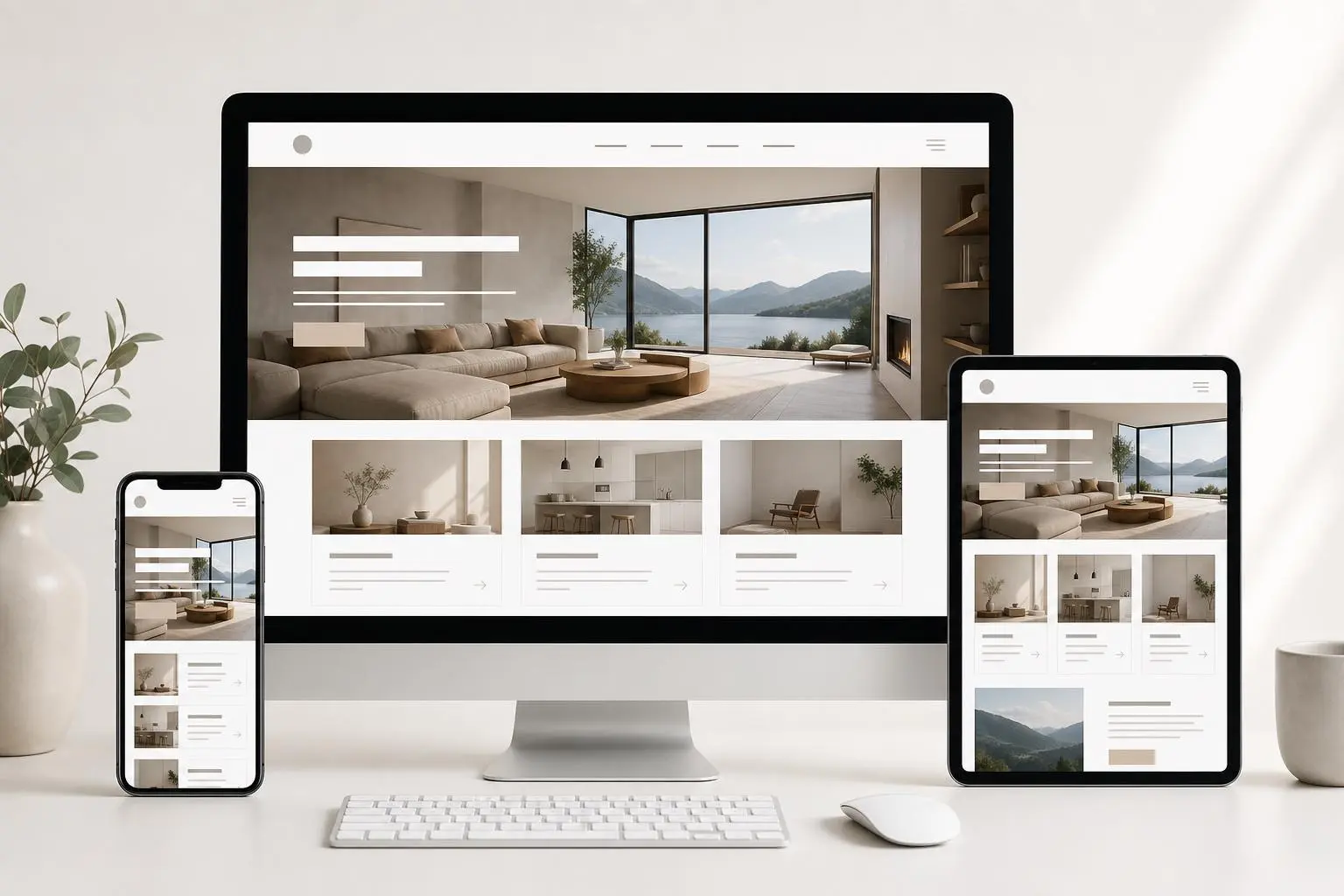 Professional responsive business website design on desktop and mobile