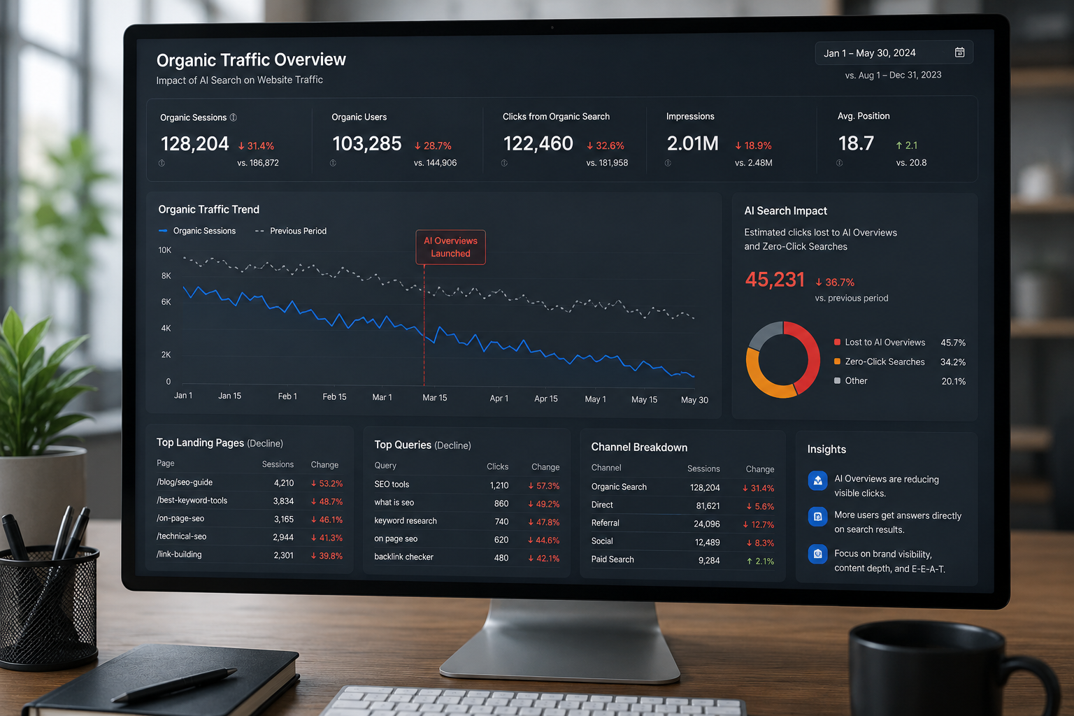 AI Search impact on organic website traffic